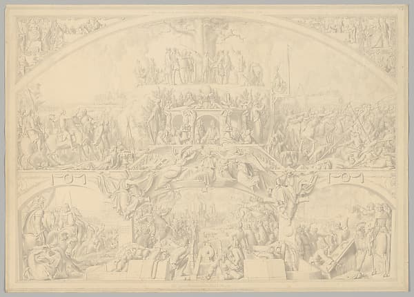 Preparatory Drawing for a Print Series on the History of Germany (Die Geschichte des deutschen Volkes in fünfzehn Bildern), by Carl Heinrich Hermann