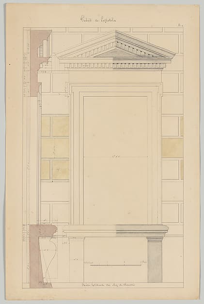 Exterior Window Bay from the Farnese Palace of Caprarola, Preparatory Study for the 'Oeuvres Complètes de Jacques Barozzi de Vignole', by François Debret