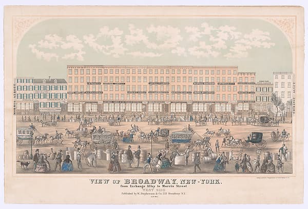 View of Broadway, New-York, from Exchange Alley to Morris Street, West Side, by Frederick Heppenheimer