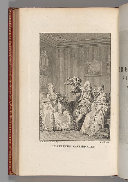 Volume I of Oeuvres de Molière, avec des remarques grammaticales, des Avertissimens et des Observations sur chaque Pièce par M. Bret. A Paris, Par la Compagnie des libraires associés. M.D.CC.LXXIII., by Jean Michel Moreau le Jeune