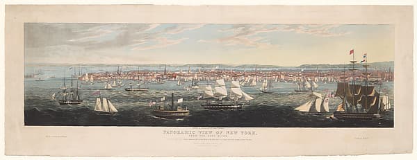 Panoramic View of New York, from the East River, by Robert Havell Jr.