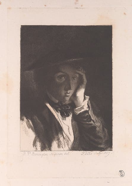 Self-portrait of Richard Parkes Bonington, by Frédéric Villot
