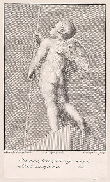 Amorino holding a pole, by Violante Vanni