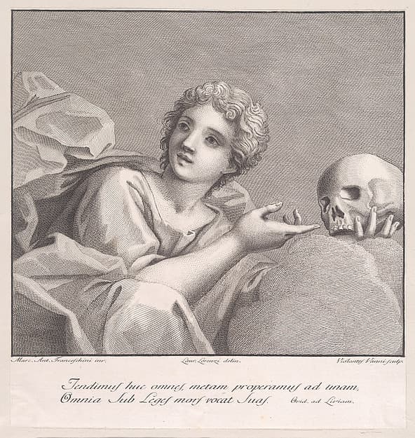 Allegorical figure with a skull, by Violante Vanni