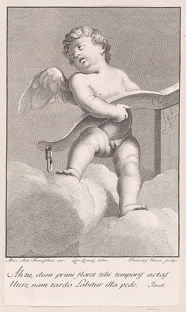 Putto with a yoke, by Violante Vanni