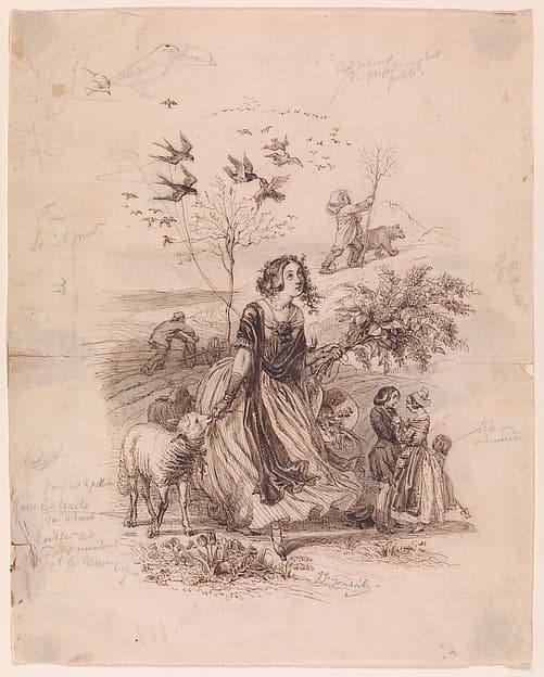 Shepherdess, by J. J. Grandville