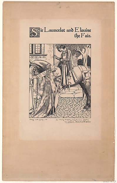 Sir Launcelot and Elouise the Fair, for "The Story of the Champions of the Round Table", by Howard Pyle