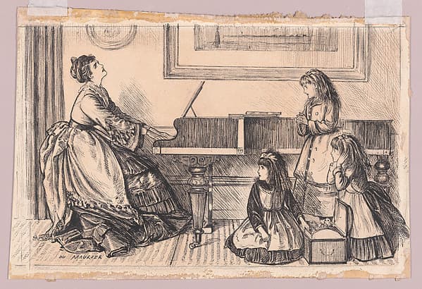 Queen Prima Donna at Home, for "Punch," November 7, 1874, by George Du Maurier