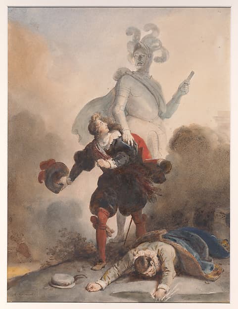 Don Juan and the Commander's Statue (Last Scene of Mozart's Don Giovanni), by Alexandre Evariste Fragonard