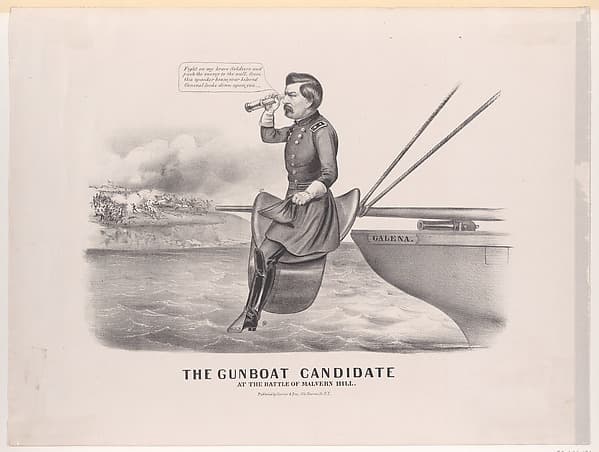 The Gun Boat Candidate, At the Battle of Malvern Hill, by Louis Maurer