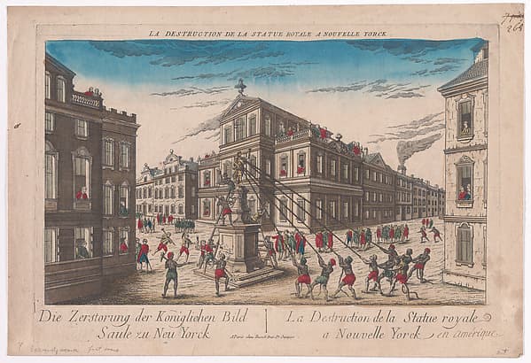 The Destruction of the Royal Statue at New York on July 9, 1776, by Anonymous, French, 18th century