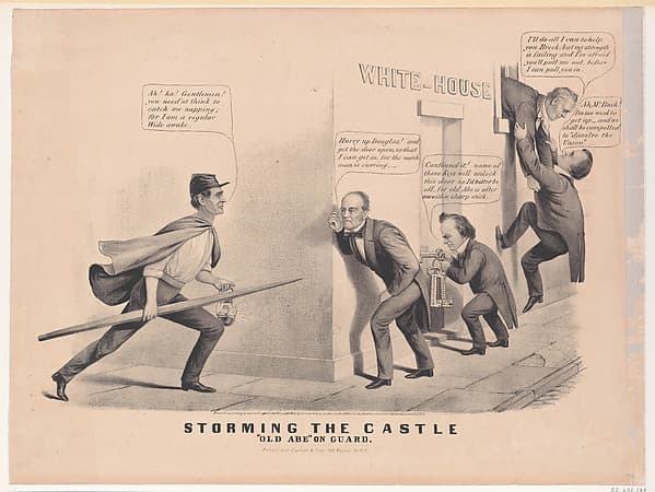 Storming the Castle – "Old "Abe" on Guard, by Currier & Ives