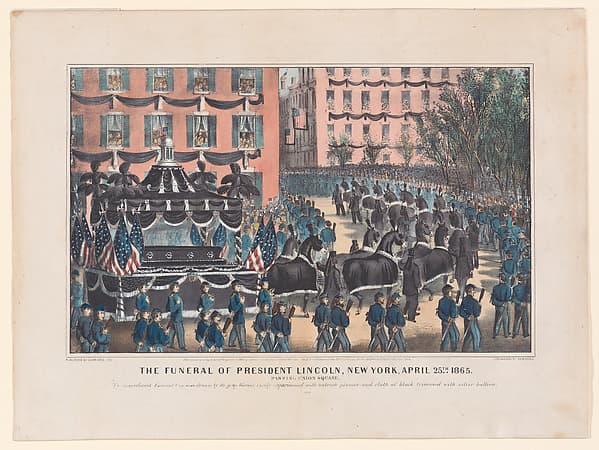 The Funeral of President Lincoln, New York, April 25th, 1865, Passing Union Square, by Currier & Ives