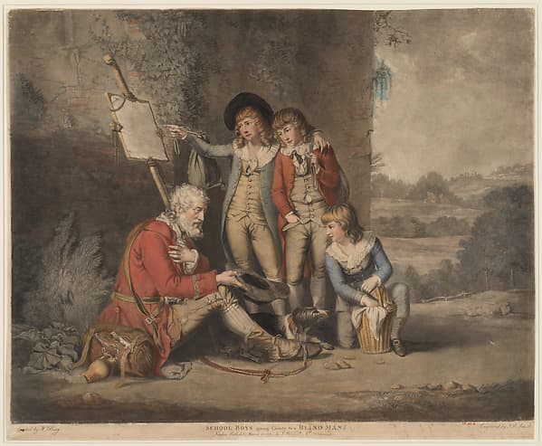 Schoolboys Giving Charity to a Blind Man, by John Raphael Smith