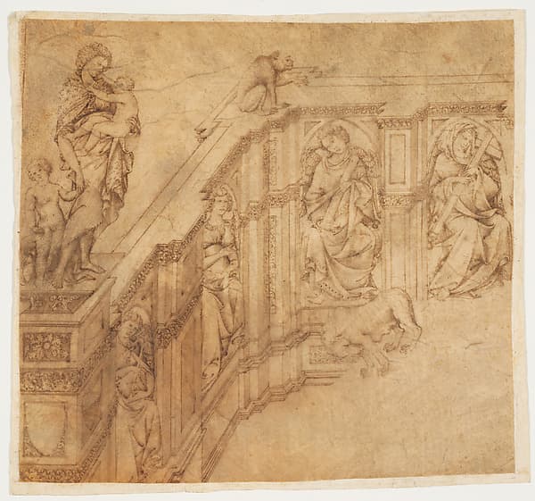 Design Fragment for the Left Side of the 'Fonte Gaia' in Siena, by Jacopo della Quercia (Jacopo di Pietro d’Angelo di Guarnieri)