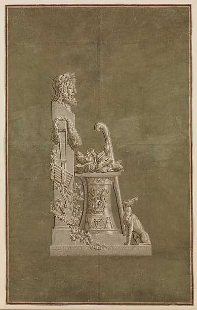 Wallpaper Panel depicting Winter with male herm, by Jacquemart et Bénard