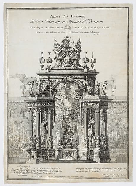 Design for the Decoration of the Altar to be erected during the Holy Week, Dedicated to Monseigneur Christophe de Beaumont, Archbishop of Paris, by Louis Jean Desprez