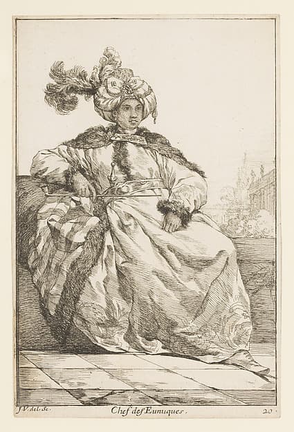 Chef des Eunuques (head of the Eunuchs), from the series "Caravane du Sultan à la Mecque..." (Caravan of a Sultan Going to Mecca), by Joseph Marie Vien