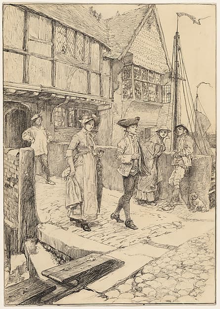 The Sunday Walk, illustration to "Sally in Our Alley", by Edwin Austin Abbey