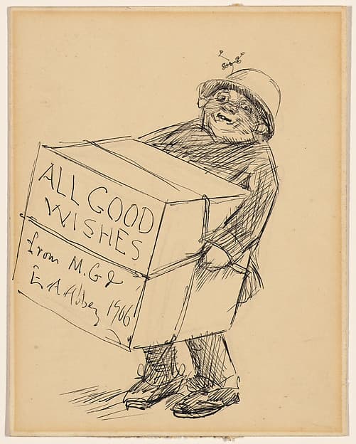 Man Delivering a Holiday Box, by Edwin Austin Abbey