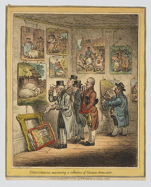 Connoisseurs Examining a Collection of George Morland's, by James Gillray