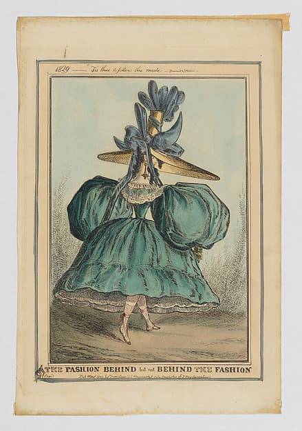 The Fashion Behind but not Behind the Fashion: 1829–T'is Thus to Follow the Mode, by William Heath ('Paul Pry')
