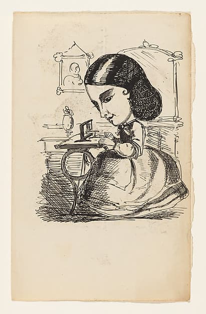 Comic Valentine original illustration: Sewing Machine, by Anonymous