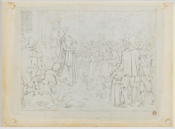 The Market Place, from Nathaniel Hawthorne's "The Scarlet Letter", by Felix Octavius Carr Darley