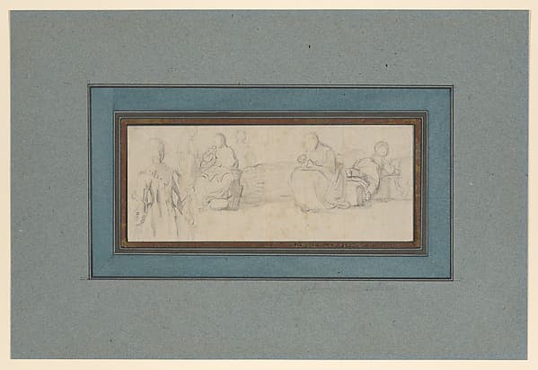 Studies of women and children, by Gabriel de Saint-Aubin