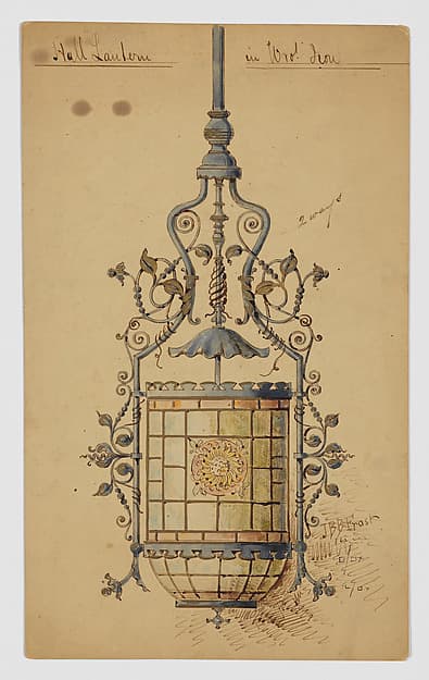Wrought Iron Hall Lantern Design, by J. B. B. Frost