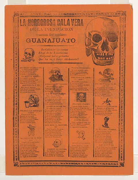The horrific skeleton of the flood of Guanajuato, by José Guadalupe Posada