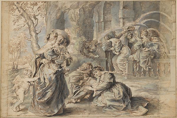 The Garden of Love (left portion), by Peter Paul Rubens