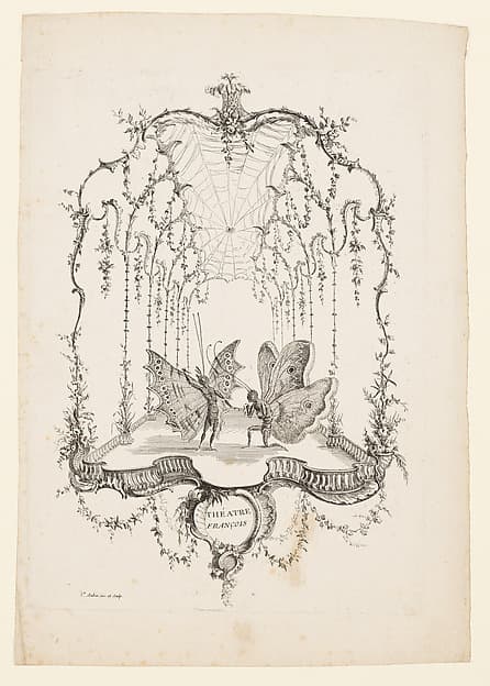 French Theatre (Théatre Français), from Essai de Papilloneries Humaines par Saint Aubin, by Charles Germain de Saint-Aubin