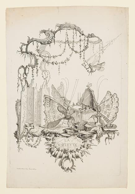 The Toilet (La Toilette), from Essai de Papilloneries Humaines par Saint Aubin, by Charles Germain de Saint-Aubin