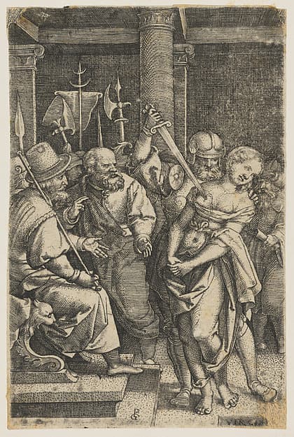 Virginia Killed by Her Father, Lucius Virginius, by Georg Pencz