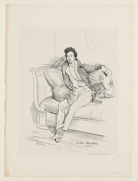 Alexandre Dumas, by Achille-Jacques-Jean-Marie Devéria
