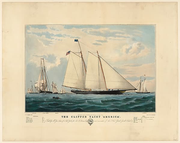 The Clipper Yacht "America" – Built by Mr. George Steers of New York for John C. Stevens, Esq. and Associates of the New York Yacht Club, by Frances Flora Bond Palmer