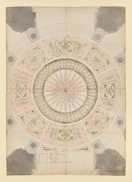 Design for the Marble Floor of the Dôme des Invalides, Paris, by Jules Hardouin Mansart