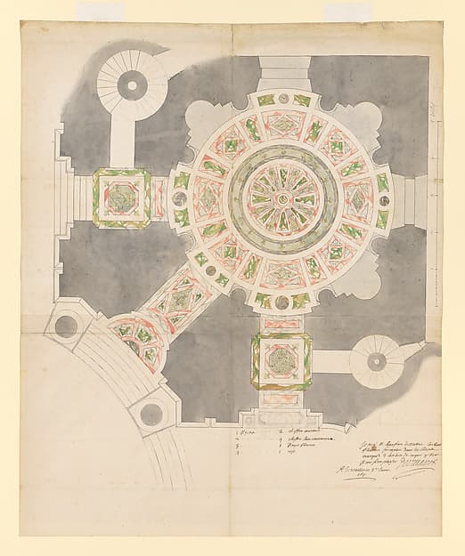 Design for the Marble Floor of the Dôme des Invalides, Paris, by Jules Hardouin Mansart