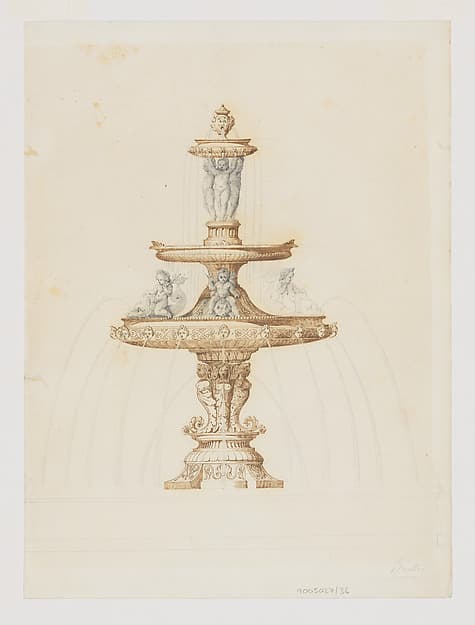 Design for a Fountain, by Jean-Baptiste Louis Plantar