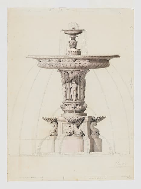Design for a Fountain, by Jean-Baptiste Louis Plantar