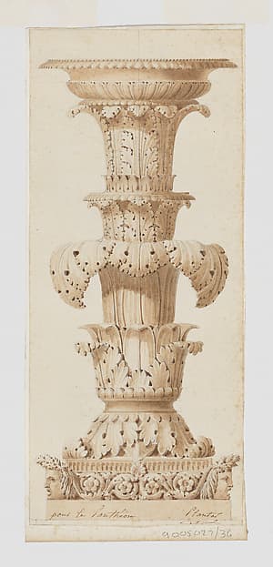 Design for a Bronze Torchère for the Pantheon, by Jean-Baptiste Louis Plantar