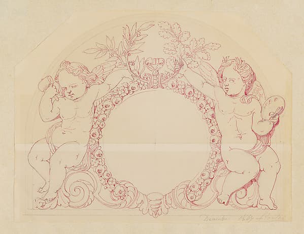 Design for an Overdoor dedicated to Art and Craft, by Jean-Baptiste Louis Plantar