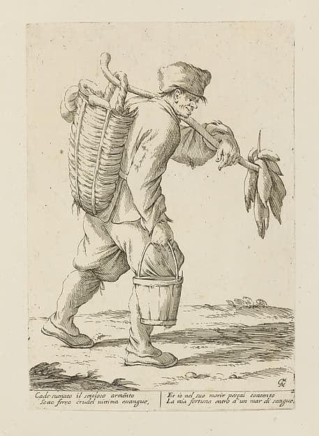 Tripe Vendor, plate 11 from "Di Bologna l'Arti per via D'An.ibal' Ca.rac", by Giuseppe Maria Mitelli