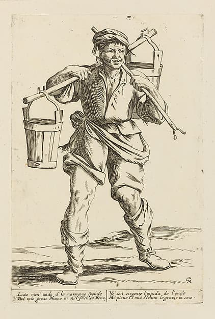Water Carrier, from Di Bologna l'Arti per via D'An.ibal' Ca.rac, plate 23, by Giuseppe Maria Mitelli