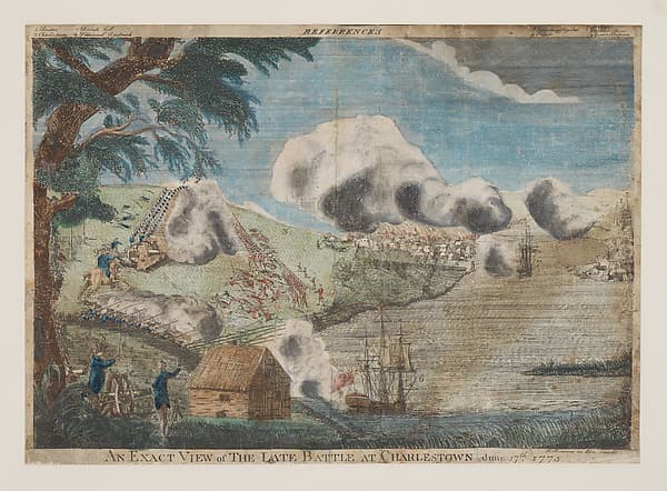 An Exact View of the Late Battle at Charlestown, June 17th, 1775, by Bernard Romans