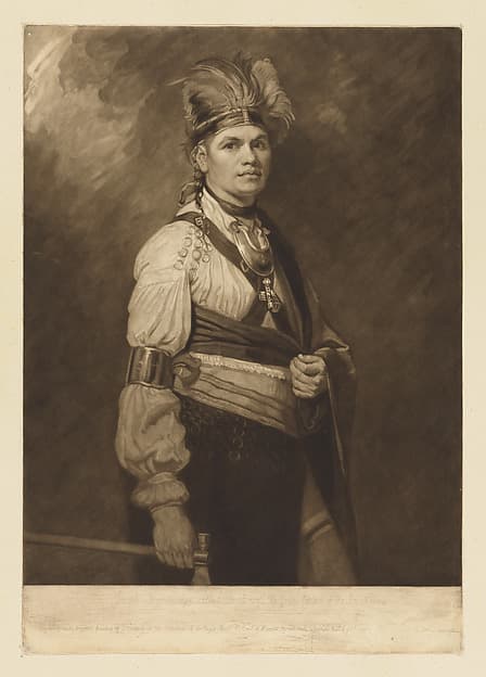 Joseph Tayadaneega, called the Brant, the Great Captain of the Six Nations, by John Raphael Smith