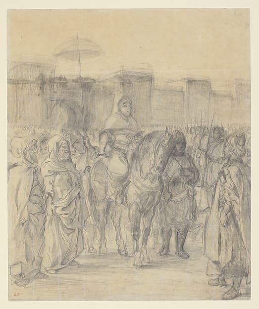 Study for "The Sultan of Morocco and His Entourage", by Eugène Delacroix
