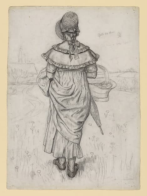 Study for "Under the Window", by Kate Greenaway