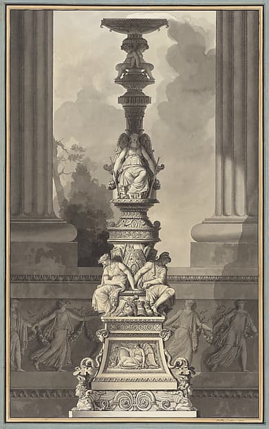 A Monumental Candelabrum with Victory Figure, by Jean Guillaume Moitte